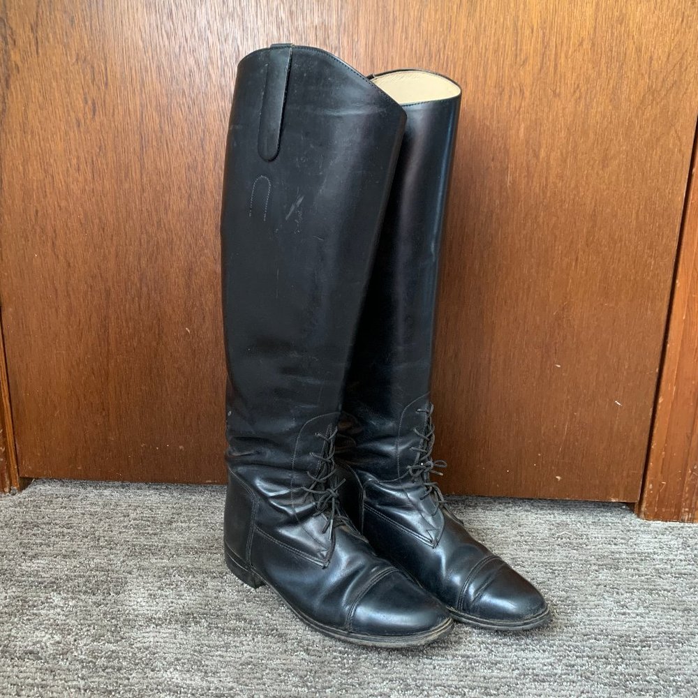 Tall black horse riding boots size 8